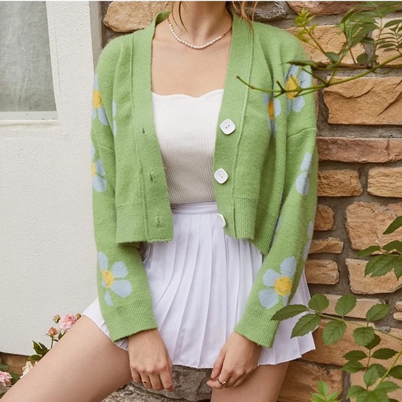 PacSun Sweaters - Short Loose V Neck Cardigan